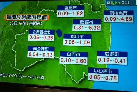 Japon: la météo affiche la pollution radio-active